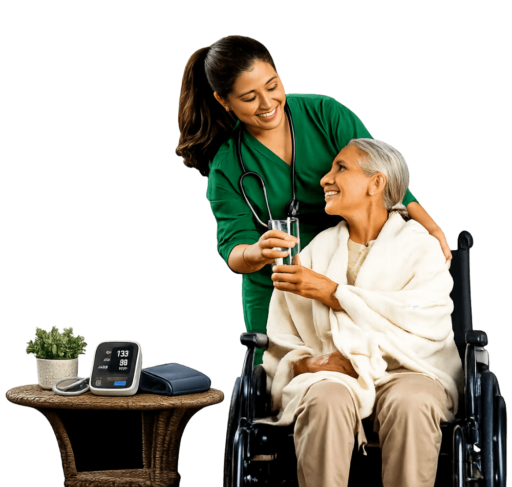 Caregiver offering compassionate in-home care